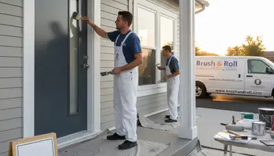 Professional door painting in Troy, MI enhancing curb appeal with expert refinishing services