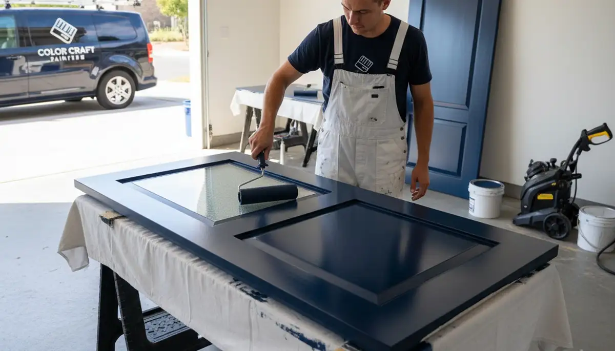 Professional door painting service in Troy, MI restoring entry and garage doors with smooth finishes
