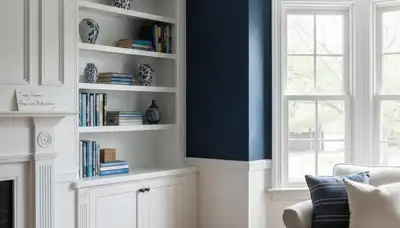 Professional interior trim painting with crisp lines and detail in Troy, MI home by expert painters