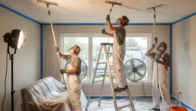 Professional popcorn ceiling removal and smoothing service in Troy, MI home interior