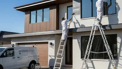 Professional trim and fascia painting on a Troy, MI home by expert local house painters