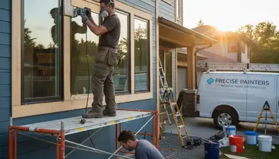 Professional wood rot repair on home exterior by expert painters in Troy, MI